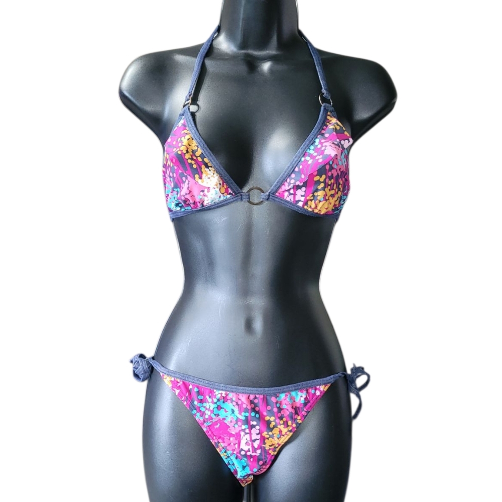 Forever 21 multi-colored splatter paint print string bikini Size S